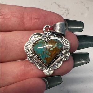 Royston Turquoise Sterling Silver Heart Pendant